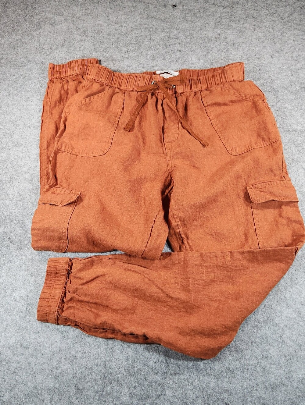 Nicole Miller Burnt Orange Cargo Jogger Pants Size Medium